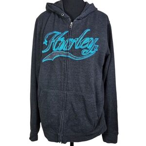 Hurley Dark Gray Hoodie with Blue Logo Size Med